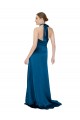Long Sleeveless Silk like Satin Peacock Blue A-Line Formal Evening Gown / Prom Dress / Bridesmaid Dress Newcastle