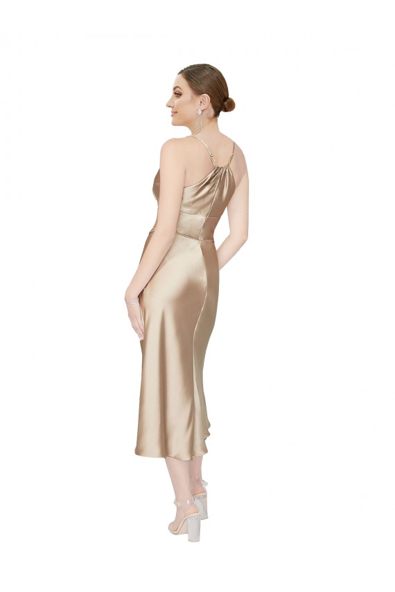 Midi Length Sleeveless Silk like Satin A-Line Formal Evening Gown / Prom Dress / Bridesmaid Dress Newcastle