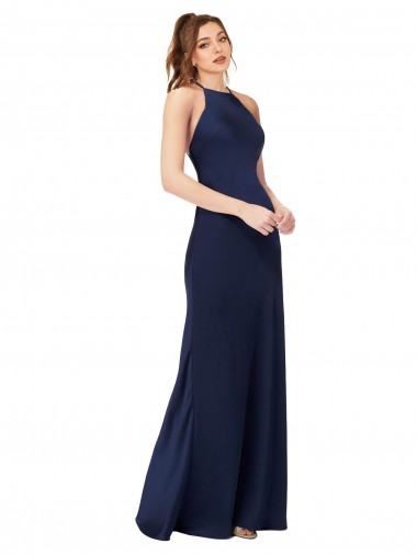 Long Sleeveless Silk like Satin Sapphire Sheath Formal Evening Gown / Prom Dress / Bridesmaid Dress Newcastle