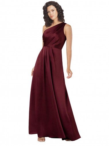 Long Sleeveless Silk like Satin Burgundy A-Line Formal Evening Gown / Prom Dress / Bridesmaid Dress Newcastle