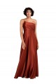 Long Sleeveless Silk like Satin Burnt Orange A-Line Black Tie Evening Gown / Prom Dress / Bridesmaid Dress Newcastle