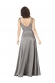 Long Sleeveless Silk like Satin Pearl Grey A-Line Formal Evening Gown / Prom Dress / Bridesmaid Dress Newcastle