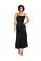 Tea Length Sleeveless Silk like Satin Black A-Line Formal Evening Gown / Prom Dress / Bridesmaid Dress Newcastle