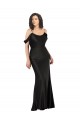 Long Sleeveless Silk like Satin Black Off the Shoulder A-Line Formal Dress / Bridesmaid Dress Newcastle