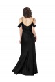 Long Sleeveless Silk like Satin Black Off the Shoulder A-Line Formal Dress / Bridesmaid Dress Newcastle