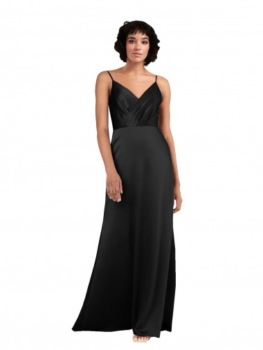Long Sleeveless Silk like Satin Black Column Formal Evening Gown / Prom Dress / Bridesmaid Dress Newcastle