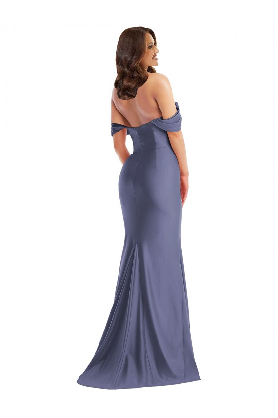 Long Sleeveless Silk like Satin French Blue Mermaid Black Tie Plus Size Evening Gown / Prom Dress / Bridesmaid Dress Newcastle