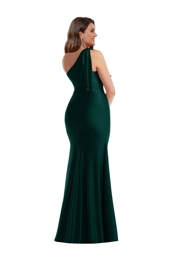Long Sleeveless Silk like Satin Ever Green Mermaid Formal Plus Size Evening Gown / Prom Dress / Bridesmaid Dress Newcastle