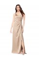 Long Sleeveless Silk like Satin Champagne Pink A-Line Formal Evening Gown / Prom Dress / Bridesmaid Dress Newcastle