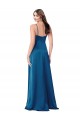 Long Sleeveless Silk like Satin Peacock Blue Spaghetti Straps A-Line Formal Evening Gown / Prom Dress / Bridesmaid Dress Newcastle