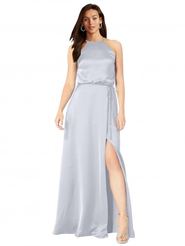 Long Sleeveless Silk like Satin Fog A-Line Formal Evening Gown / Bridesmaid Dress Newcastle