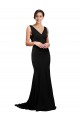 Sweep Train Sleeveless Silk like Satin Black A-Line Formal Evening Gown / Prom Dress / Bridesmaid Dress Newcastle