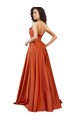 Sweep Train Sleeveless Silk like Satin Burnt Orange A-Line Formal Evening Gown / Prom Dress / Bridesmaid Dress Newcastle