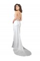 Sweep Train Sleeveless Silk like Satin White Sheath Beach Wedding Dress Newcastle