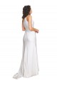 Long Sleeveless Silk like Satin White A-Line Wedding Dress Newcastle