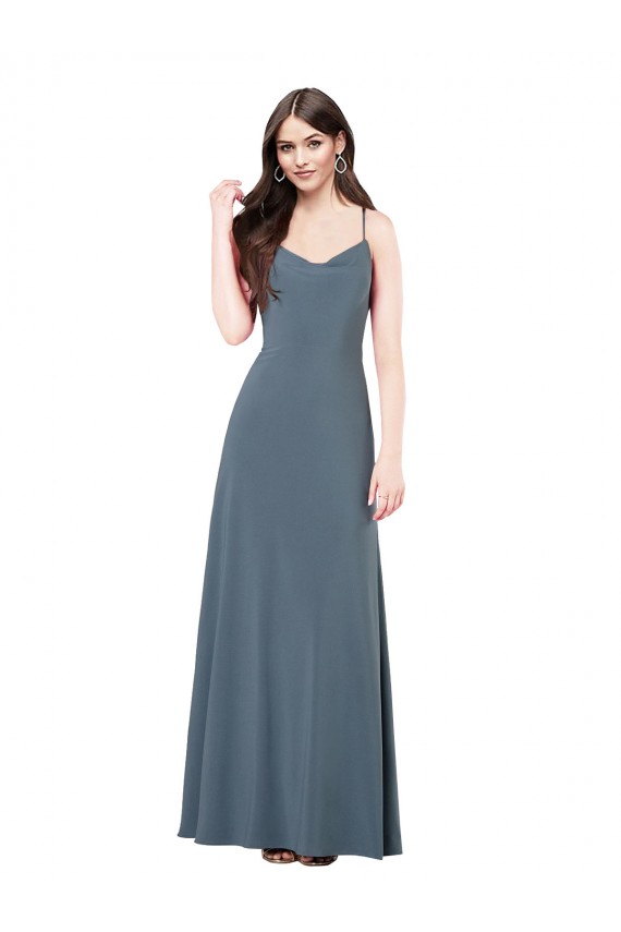 Long Sleeveless Spandex Slate Grey A-Line Prom Dress / Bridesmaid Dress Newcastle