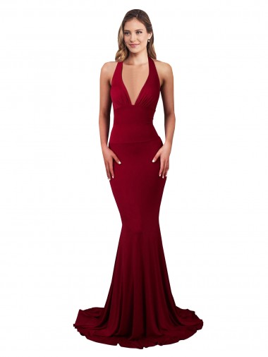 Long Sleeveless Spandex Burgundy Mermaid Formal Evening Gown / Prom Dress / Bridesmaid Dress Newcastle