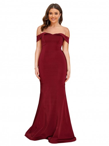 Long Sleeveless Spandex Burgundy Mermaid Formal Plus Size Evening Gown / Prom Dress / Bridesmaid Dress Newcastle