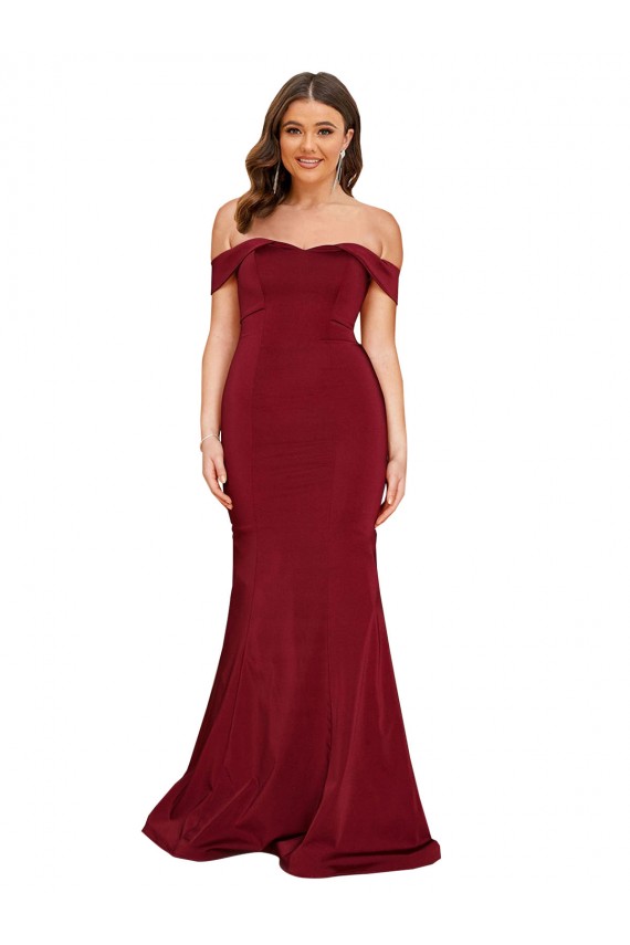 Long Sleeveless Spandex Burgundy Mermaid Formal Plus Size Evening Gown / Prom Dress / Bridesmaid Dress Newcastle