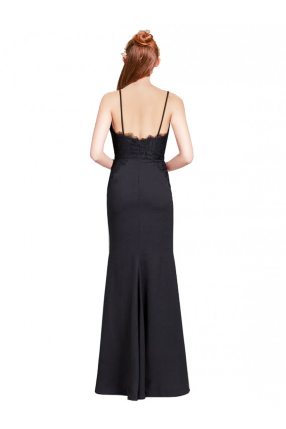 Long Sleeveless Stretch Crepe Black Mermaid Prom Dress / Bridesmaid Dress Newcastle