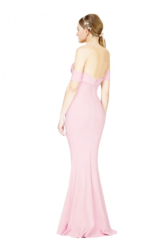 Long Sleeveless Stretch Crepe Pink Strapless A-Line Formal Evening Gown / Prom Dress / Bridesmaid Dress Newcastle