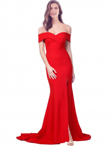 Long Sleeveless Stretch Crepe Red Sweetheart Mermaid Bridesmaid Dress / Evening Dress Newcastle