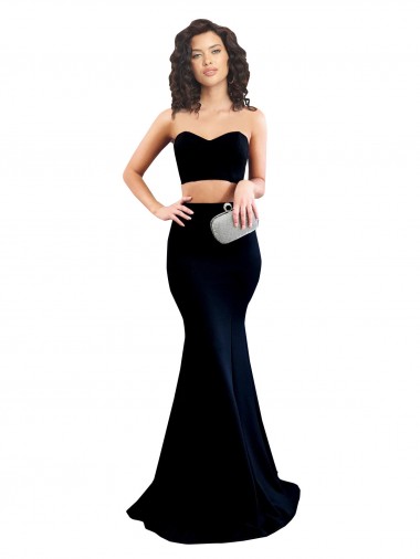 Long Sleeveless Stretch Crepe Black Mermaid Formal Evening Gown / Prom Dress / Bridesmaid Dress Newcastle