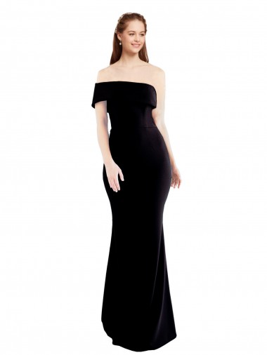 Long Sleeveless Stretch Crepe Black One Shoulder Mermaid Formal Evening Gown / Prom Dress / Bridesmaid Dress Newcastle