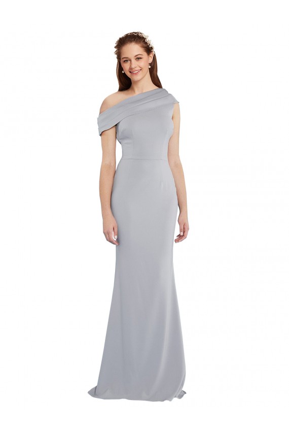 Long Sleeveless Stretch Crepe Grey Mermaid Formal Dress / Bridesmaid Dress Newcastle