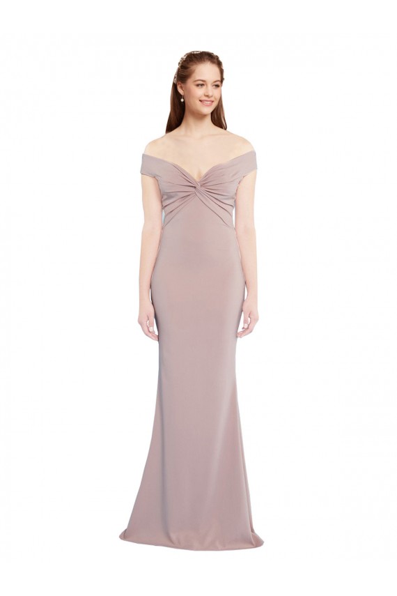 Long Sleeveless Stretch Crepe Dusty Pink Mermaid Formal Evening Gown / Prom Dress / Bridesmaid Dress Newcastle