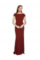 Long Cap Sleeves Stretch Crepe Burgundy Mermaid Formal Evening Gown / Prom Dress / Bridesmaid Dress Newcastle