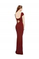 Long Cap Sleeves Stretch Crepe Burgundy Mermaid Formal Evening Gown / Prom Dress / Bridesmaid Dress Newcastle