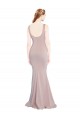 Long Cap Sleeves Stretch Crepe Dusty Pink Scoop Neck Mermaid Formal Evening Gown / Prom Dress / Bridesmaid Dress Newcastle