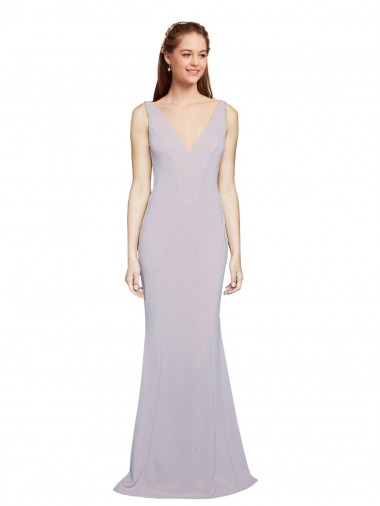 Long Sleeveless Stretch Crepe Arctic Lilac Mermaid Formal Evening Gown / Prom Dress / Bridesmaid Dress Newcastle