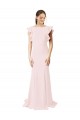 Sweep Train Ruffle Sleeves Stretch Crepe Pink Mermaid, Sheath Black Tie Prom Dress / Bridesmaid Dress Newcastle