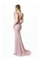 Sweep Train Ruffle Sleeves Stretch Crepe Pink Mermaid, Sheath Black Tie Prom Dress / Bridesmaid Dress Newcastle
