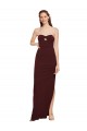 Long Sleeveless Stretch Crepe Burgundy Gold Strapless Sheath Formal Evening Gown / Prom Dress / Bridesmaid Dress Newcastle