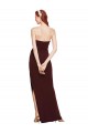 Long Sleeveless Stretch Crepe Burgundy Gold Strapless Sheath Formal Evening Gown / Prom Dress / Bridesmaid Dress Newcastle