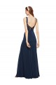 Long Sleeveless Stretch Crepe Dark Navy A-Line Prom Dress / Bridesmaid Dress Newcastle