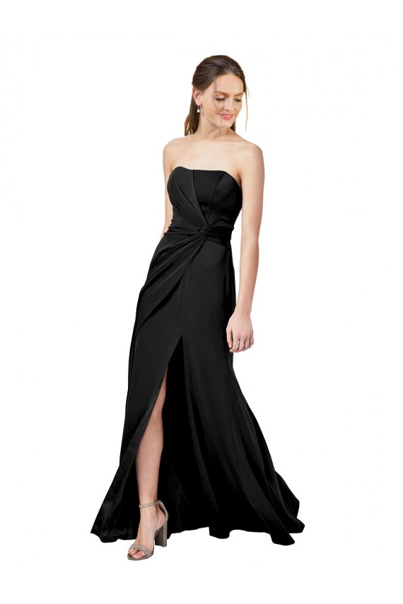 Long Sleeveless Stretch Crepe Black Sheath Formal Dress / Bridesmaid Dress Newcastle