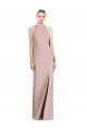 Long Sleeveless Stretch Crepe Dusty Pink Trumpet Semi Formal Evening Dress / Bridesmaid Dress Newcastle