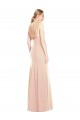 Long Sleeveless Stretch Crepe Nude Bateau Neck Trumpet Semi Formal Evening Dress / Prom Dress / Bridesmaid Dress Newcastle