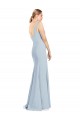 Long Sleeveless Stretch Crepe Light Sky Blue V-Neck Trumpet Bridesmaid Dress / Formal Dress Newcastle