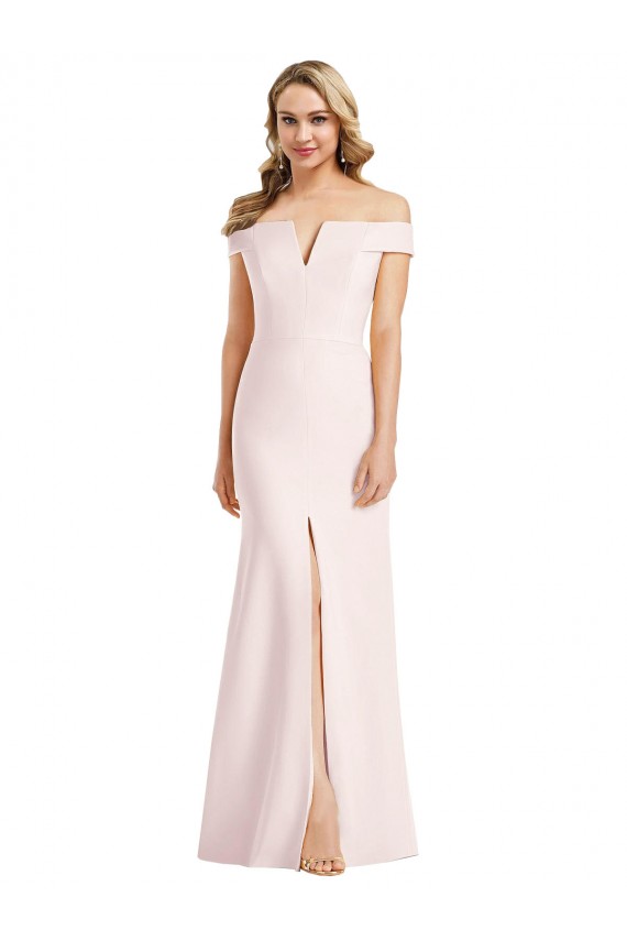 Long Sleeveless Stretch Crepe Pink Trumpet Bridesmaid Dress / Evening Dress Newcastle