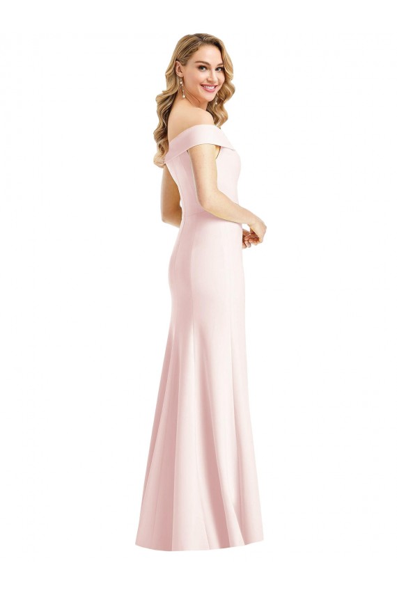 Long Sleeveless Stretch Crepe Pink Trumpet Bridesmaid Dress / Evening Dress Newcastle
