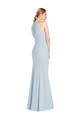 Long Sleeveless Stretch Crepe Light Sky Blue Halter Neck Trumpet Semi Formal Evening Dress / Prom Dress / Bridesmaid Dress Newcastle