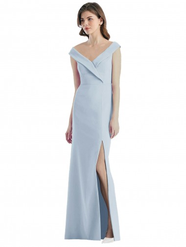 Long Sleeveless Stretch Crepe Light Sky Blue A-Line Black Tie Evening Gown / Bridesmaid Dress Newcastle