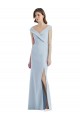 Long Sleeveless Stretch Crepe Light Sky Blue A-Line Black Tie Evening Gown / Bridesmaid Dress Newcastle
