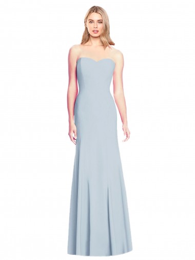 Long Sleeveless Stretch Crepe Light Sky Blue Sweetheart Trumpet Formal Dress / Bridesmaid Dress Newcastle