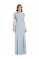 Long Cap Sleeves Stretch Crepe Light Sky Blue Trumpet Formal Dress / Bridesmaid Dress Newcastle